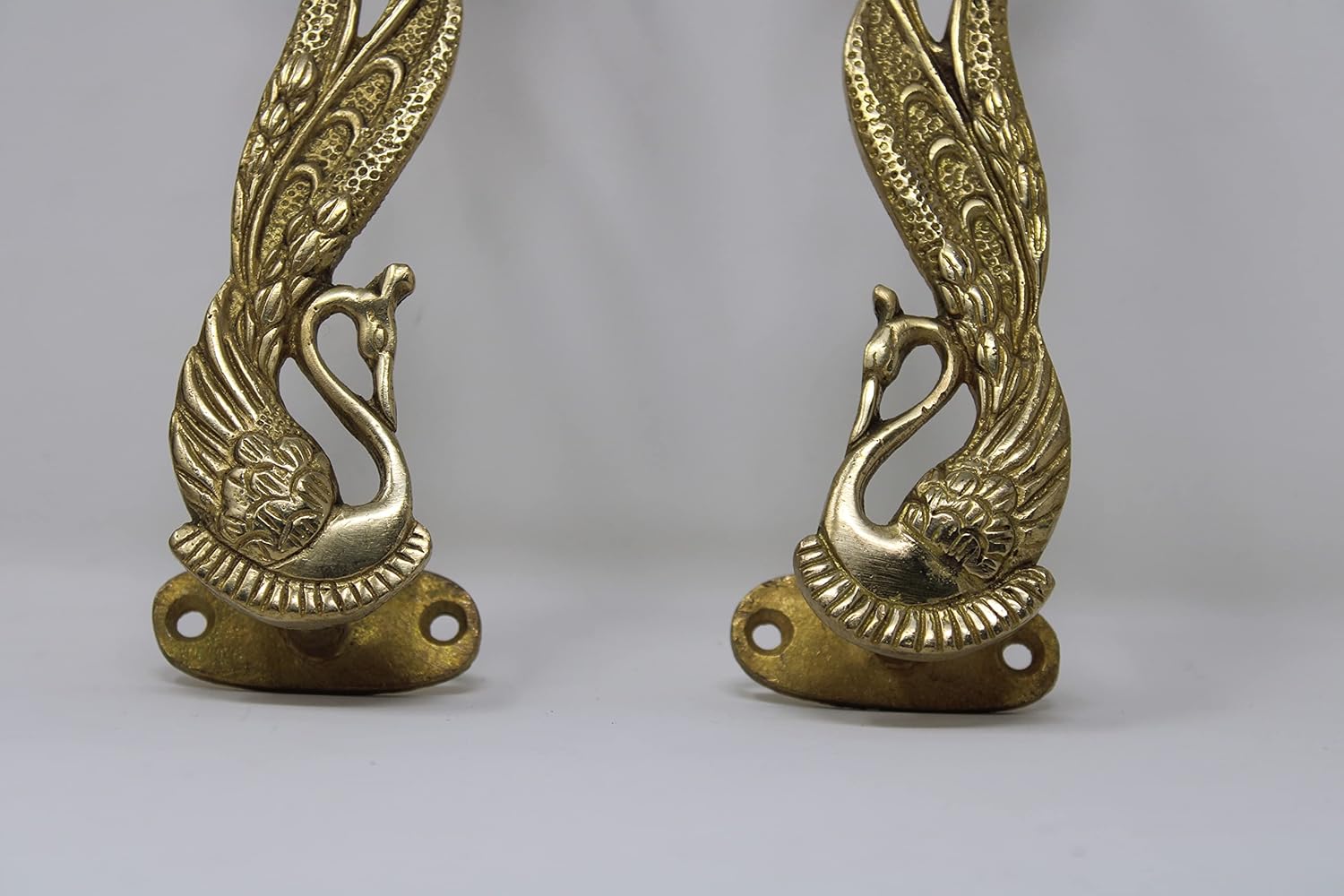 Size 7.3x2.2x1.5 set of 2 Wonderlist Handicrafts Indian Handmade Brass Décor Handle Pull Beautifully Handcrafted Design Brass Door Handle Pull (Peacock), 7.3x2.2x1.5 inches, HT-DOHA-01